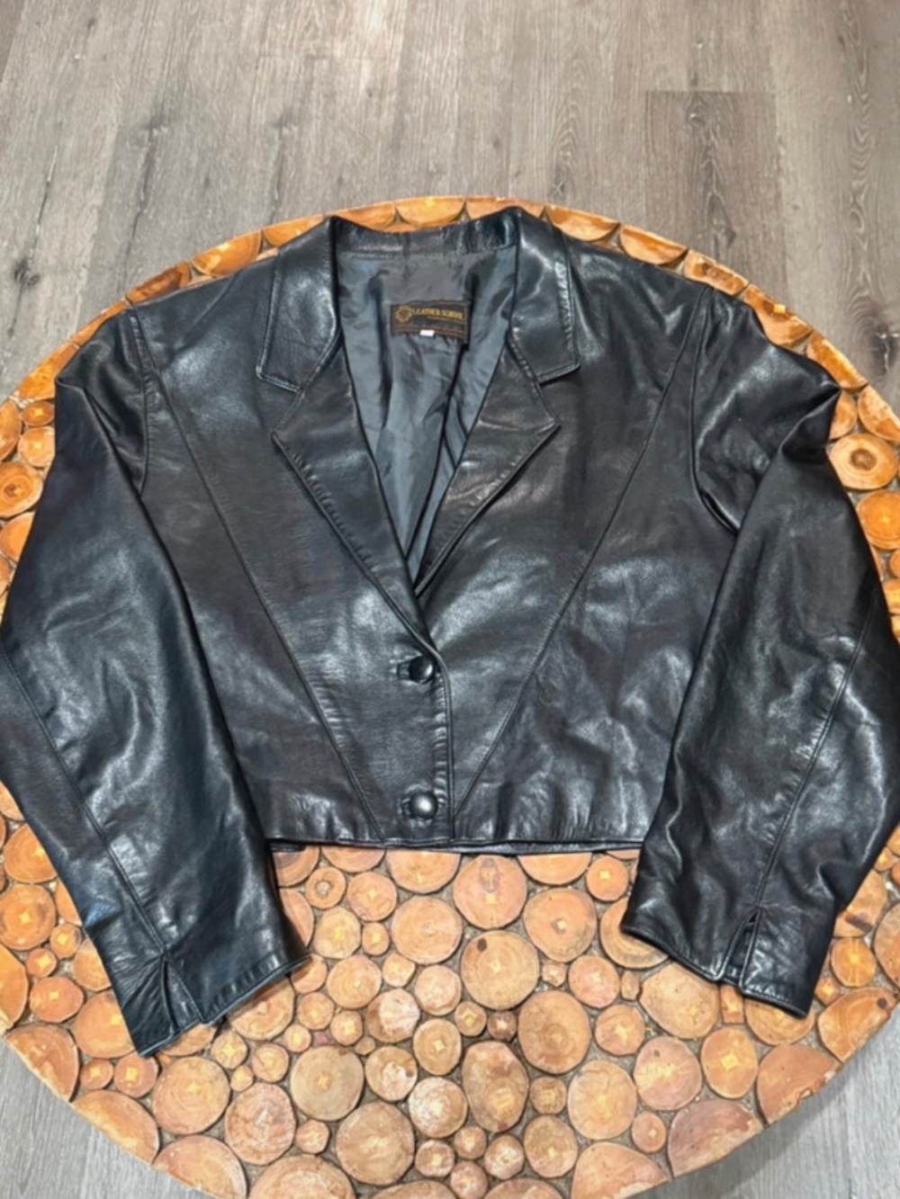 Vintage Italian Leather Cropped Blazer